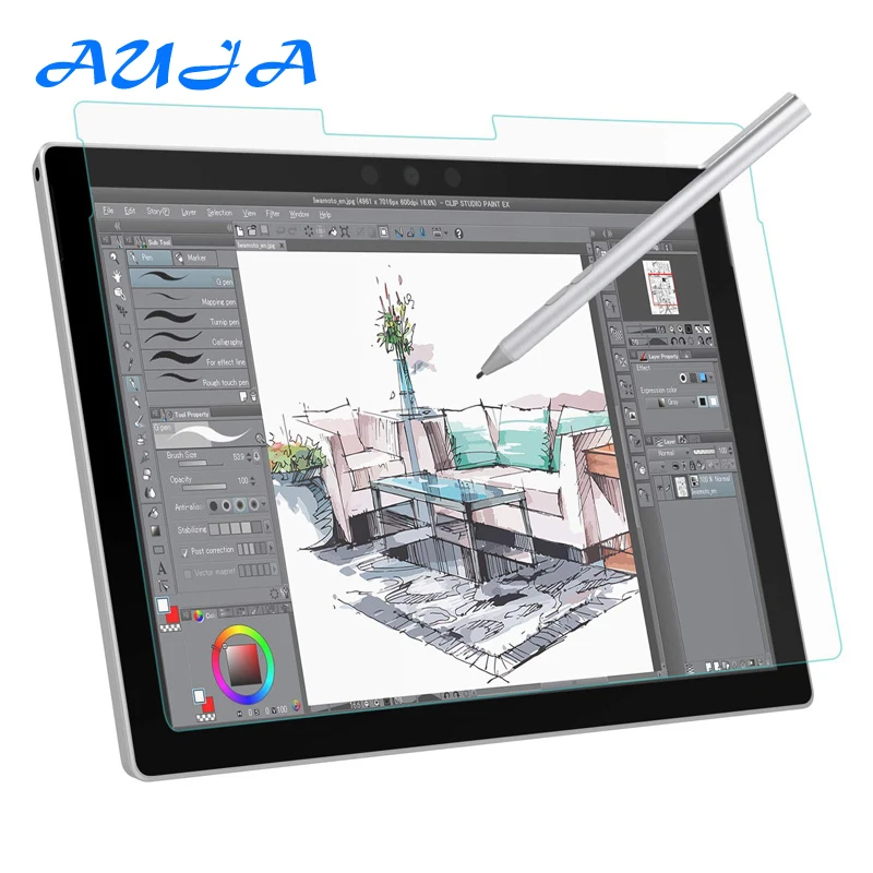 

AUJA Paper Like Screen Protector PET For Windows Surface 2PCS Full Cover Protective Tablet Transparent Ultrathin