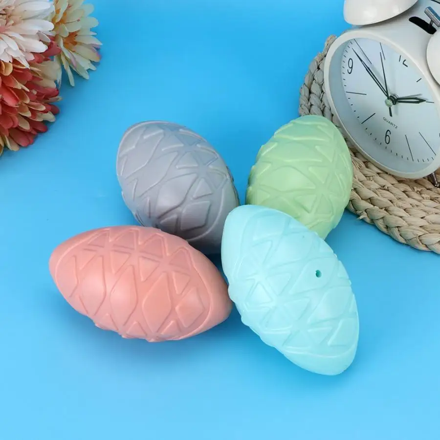 4Pcs Durable Squeaky Pet Dog Ball Toys Pet Dog Soft TPR Chewing Rugby Ball Sound Interactive Toys Supplies Tools