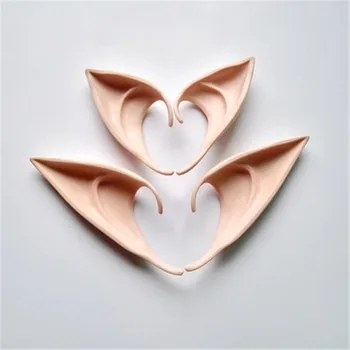 

1 Pair Mysterious Angel Elf Ears Fairy Cosplay Accessories LARP Halloween Party Latex Soft Pointed Prosthetic False Ears