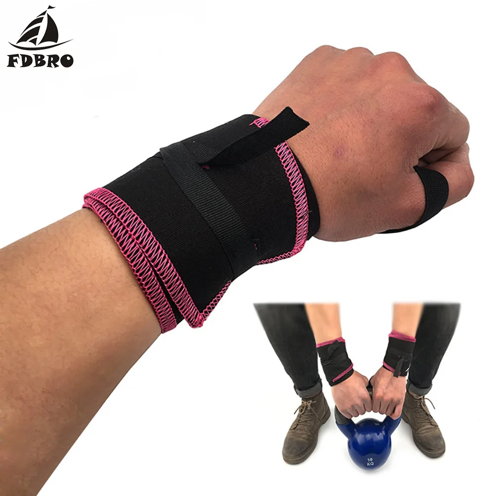 Поддержка запястья FDBRO Vigor power gear хлопок высокой плотности Wirist Обертывания Вес для подъема кистевой ремень для силовых тренировок протектор