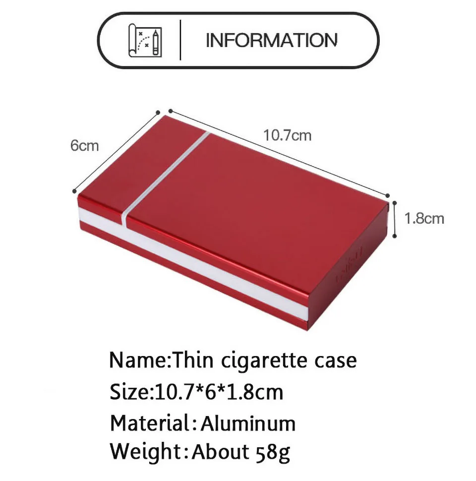 Тонкий чехол для сигарет, ультратонкая модная коробка для сигарет, оригинальная металлическая коробка для сигарет, алюминиевая Подарочная коробка для сигарет