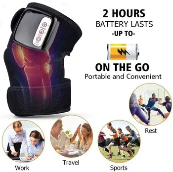 

Heated Knee Massager Therapy Knee Support Brace Wrap Heated Warm Therapy for Joint Pain, Cramps Meniscus Pain Relief