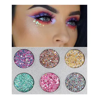 

6 Colors Eyeshadow Makeup Waterproof Professional Glitter Nude Diamond Highlight Eye shadow Make up Palette Women Beauty Makeup