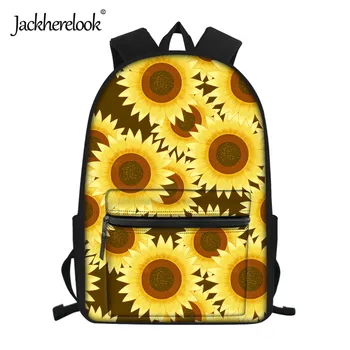 

Jackherelook Sunflower Floral Print Shcoolbag for Female Brand Design Laptop Backpack Girls Book Bag Casual School Shoulder Bags