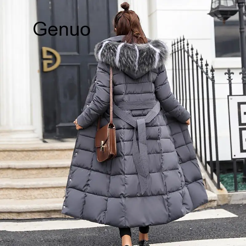 X-Long New Arrival Fashion Slim Women Winter Jacket Cotton Padded Warm Thicken Ladies Coat Long Coats Parka Womens Jackets