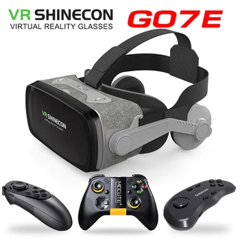 VR Shinecon 가상 현실 3D 안경 고글 골판지 헤드셋 박스, 4.7-6.53 인치 스마트폰용, 새로운 게임 애호가