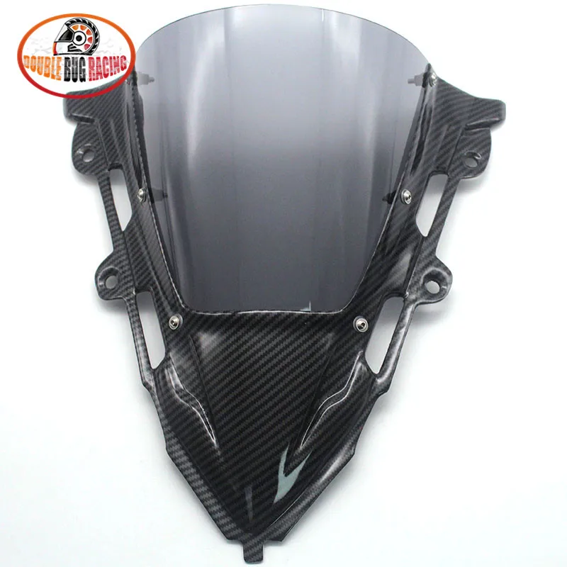 Для Honda CBR650R CBR 650 R CBR-650R, аксессуары для мотоциклов с двойными пузырьками, ветровое стекло, ветровое стекло, дефлектор, козырек, Визер - Цвет: carbon fiber smoke