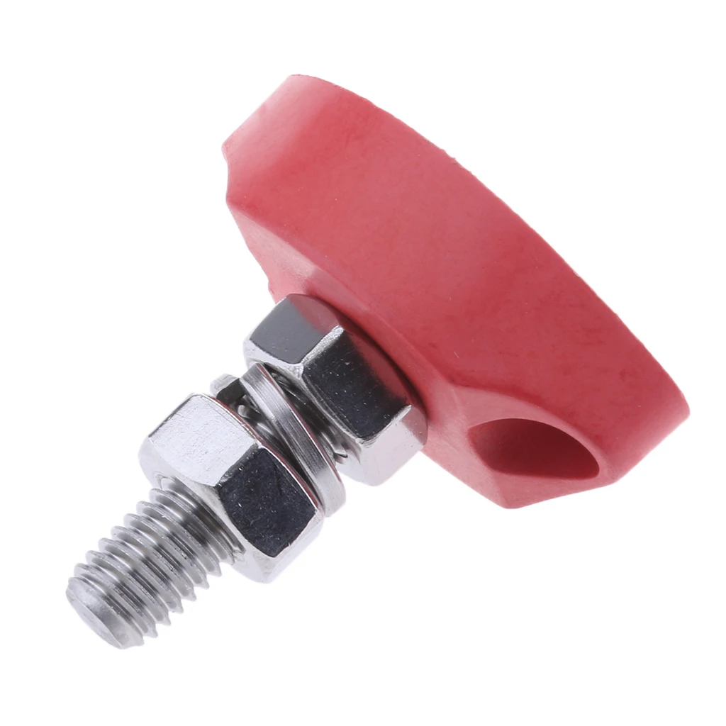 Stud Positive Insulated Battery Power Junction Block 1/4 inch 6mm (Red)
