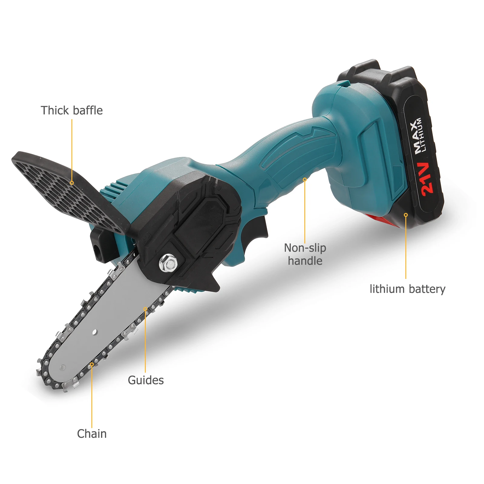 Power Tools 4 Inch/6Inch 21V Mini Electric Chain Saw With Battery Woodworking Pruning One-handed Garden Tool Rechargeable Saw best grass trimmer