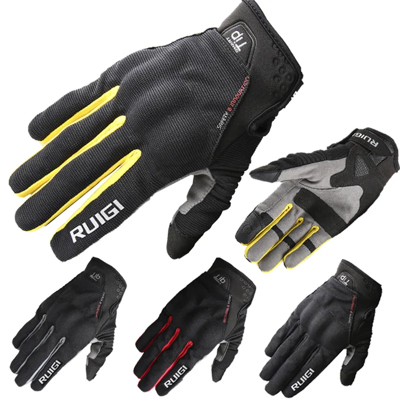 

Ruigi Motorcycle Cycling Gloves Spring Summer Thin Section Breathable Shatter-resistant Touch Screen Knight Racing Gloves Men's