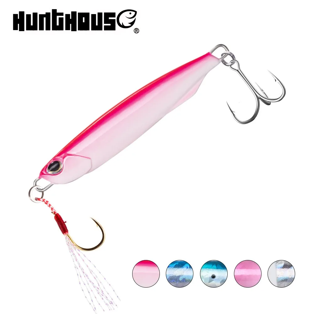 

Hunthouse 15g 18g 28g 38g 56g jig spoon fishing lure metal jigging Luminous effect fish baits baits sea fishing 2020 new