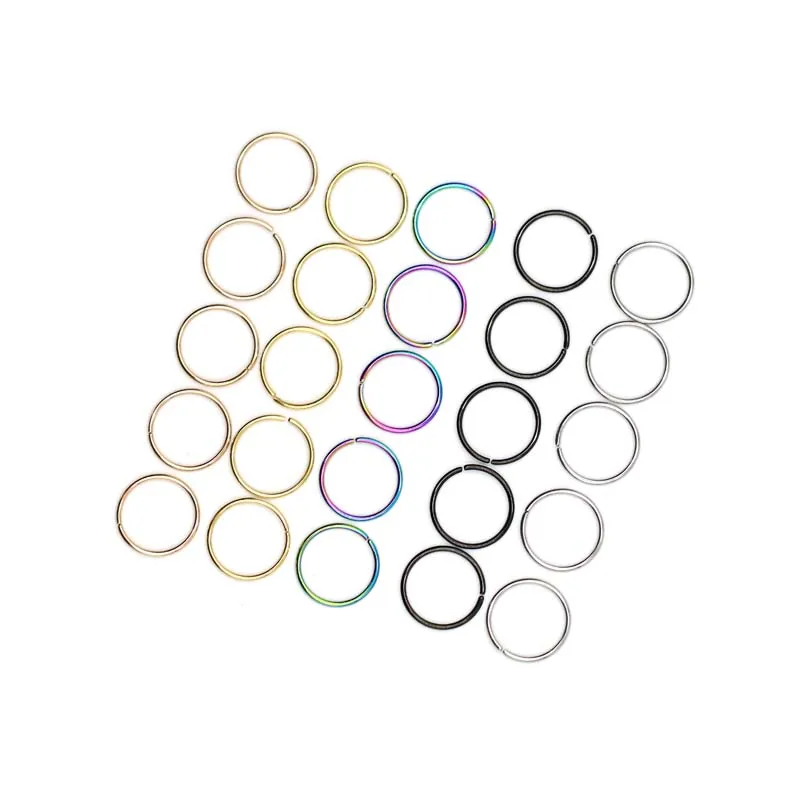 

Stainless Steel Seamless Segment Rings Nose Hoops Ear Piercing Tragus Nose Rings Ear Cartiliage Tragus Sexy Body Jewelry 1Pc