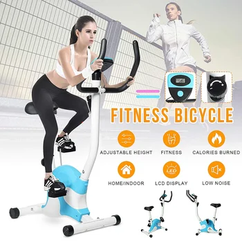 

Indoor Cycle Exercise Stationary Bike with LCD Monitor Cardio Fitness Gym Cycling Machine Workout Training 100KG Max Weight