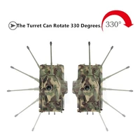 True Restoration RC Battle Tank Rotation Shot Turret Lift Barrel Simulation Recoil Sound LED Light Smoking Remote Control Tank 2