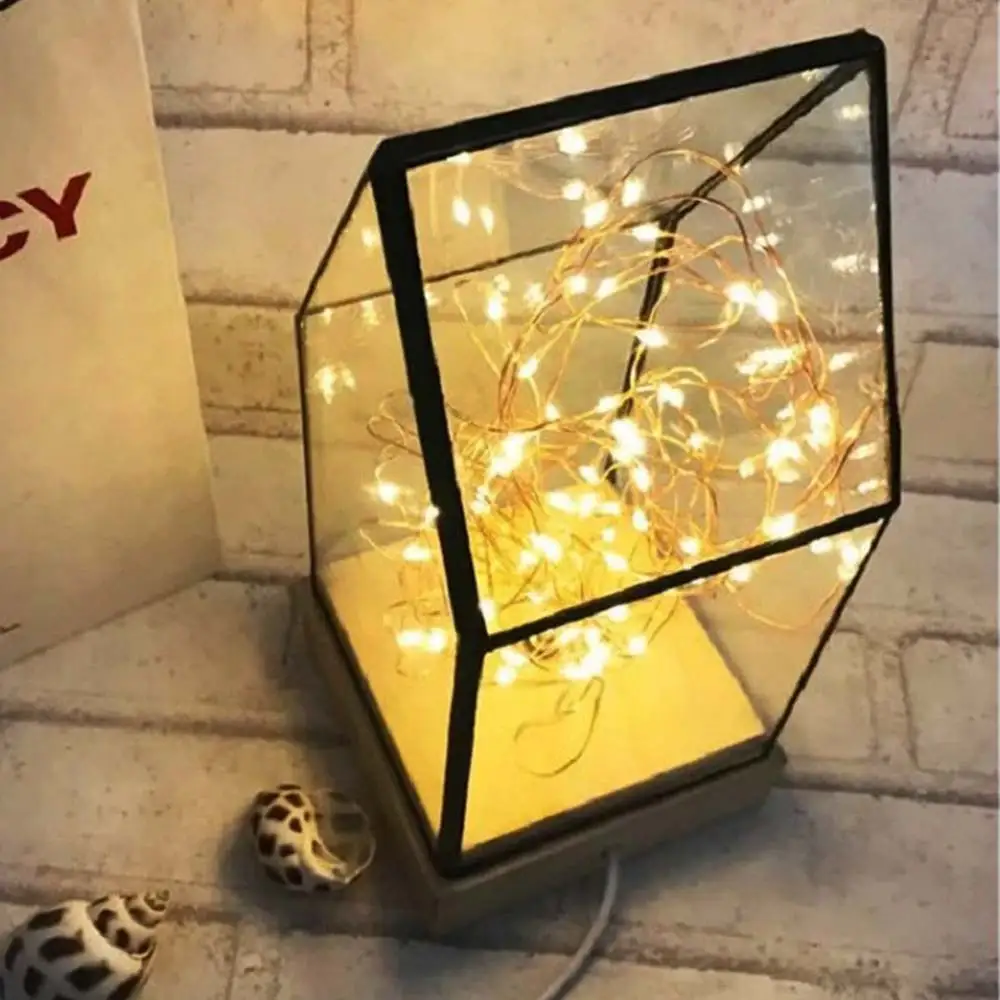 

Wooden Fire Tree Design Christmas Lights New Year Decoration House Shape Living Room Night Light Festival Glass Bedroom Family