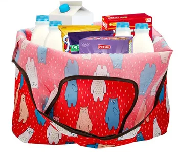 

New Arrival 1 Pcs Large Foldable Pouch Grocery Shoulder Bag Shopping Bags Folding Bags Reusable Colorful Folding Shopping Bag