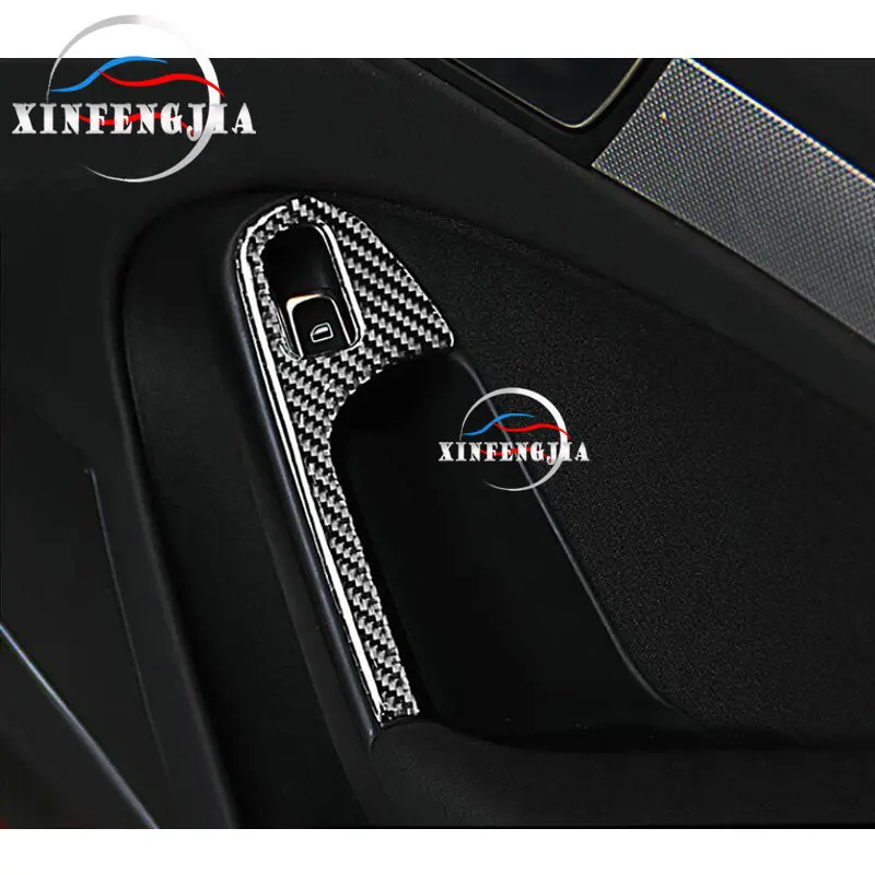Для Audi A5 A4 B8 09- 4 шт углеродное волокно двери подлокотник окно Лифт крышка отделка