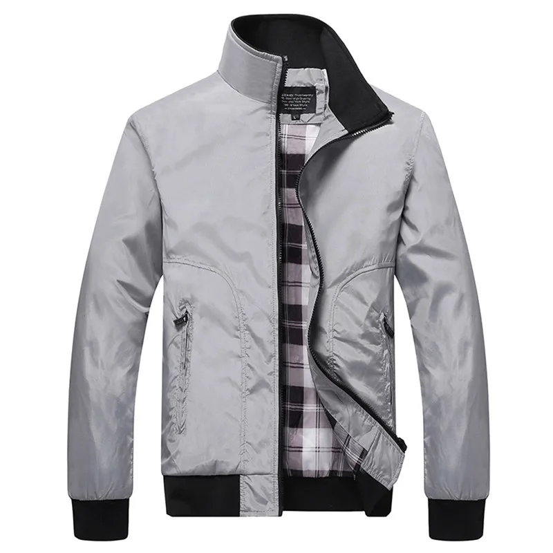 

Men's Solid Jacket Autumn Casual Fashion Pure Color Patchwork Jacket Zipper Outwear Coat For Mans Windbreaker Streetwear