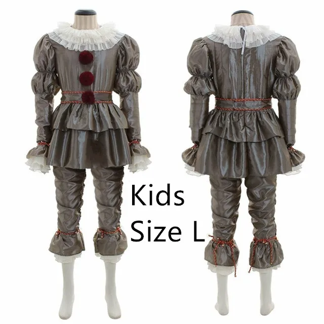 Kid size L grey Steven King's It: маскарадный костюм pennywise, латексная маска для Хеллоуина, маска, два вида, костюмы клоунессы для взрослых детей, размер дропшиппинг - Цвет: Kid size L grey