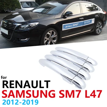 

for Renault Samsung SM7 L47 MK2 2012~2019 Car Chrome Exterior Trim Set 4Door Handle Cover Car Accessories Stickers 2013 2014