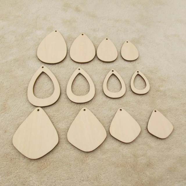 Unfinished Wooden Earrings Blanks  Wooden Teardrop Earring Pendants - 7  Unfinished - Aliexpress