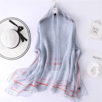 

Luxury brand 2019 plaid women scarf summer silk scarves for lady shawls and warps winter pashmina beach stoles hijabs foulard