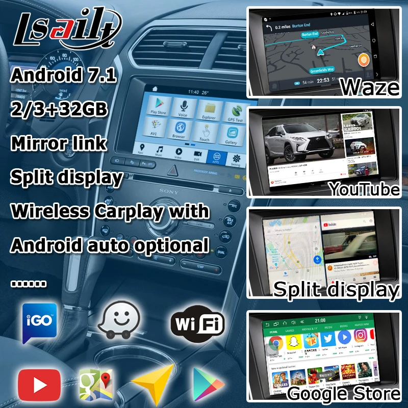 Интерфейсная коробка для Android / carplay Ford Explorer Everest Ranger GPS навигация видеоинтерфейс