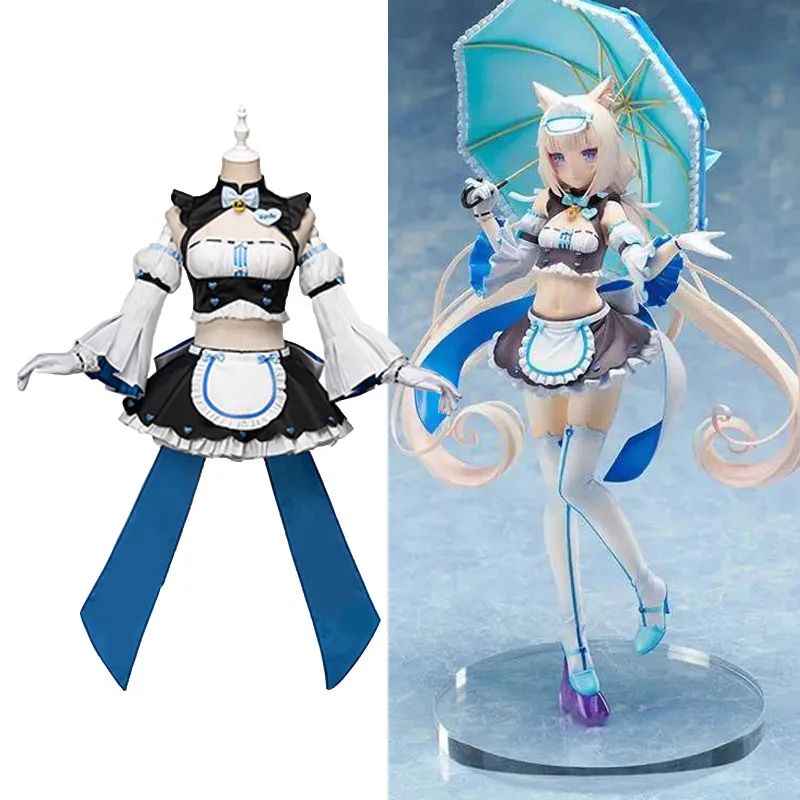 

Anime NEKOPARA Chocola AND Vanilla Cosplay Costumes Halloween Party For Girl School Uniform Clothes Seperate Maid Dress Full Set