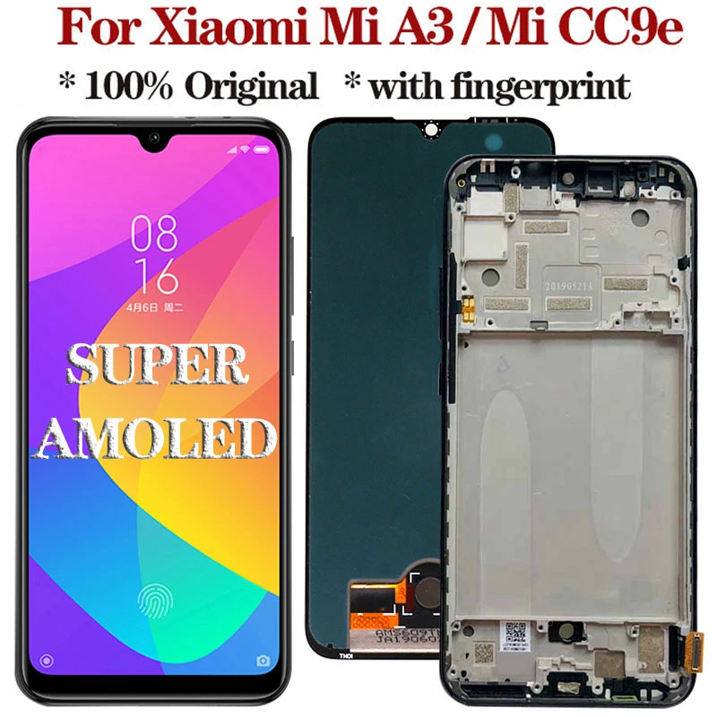 Для Xiaomi Mi A3 LCD MIA3 Touch для MI CC9E сменный экран дигитайзер Сенсорное стекло