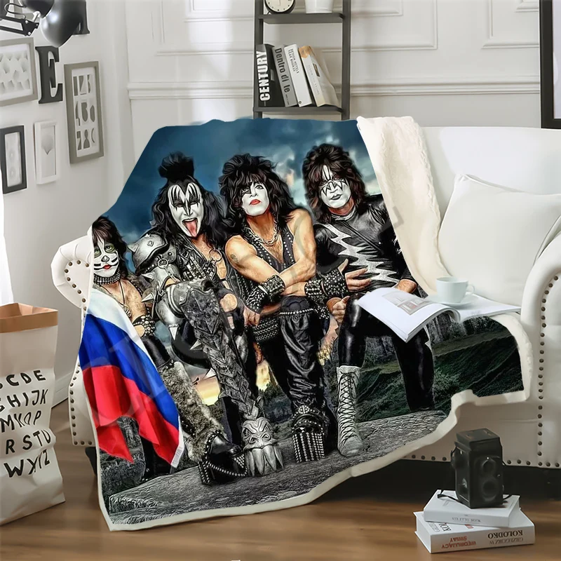 CLOOCL модные одеяла рок группы KISS 3D печать двухслойный диван для путешествий подростков женщин мужчин