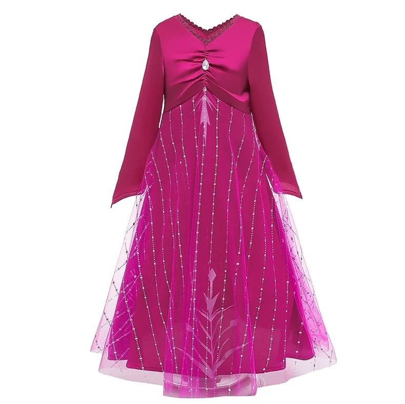 Платье Эльзы для девочек; платье для маленьких девочек; От 3 до 12 лет платья для девочек на день рождения; платье принцессы Анны для рождественской вечеринки; Vestido