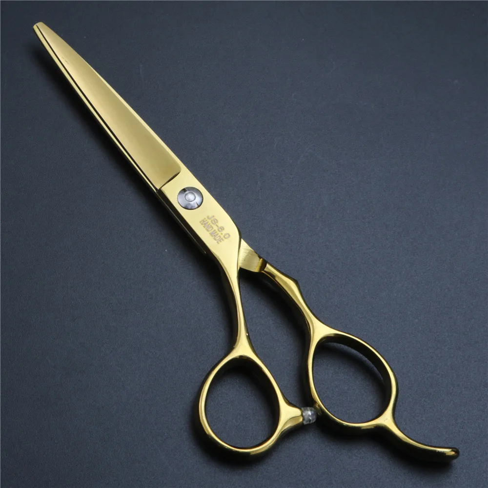Золотые 6 дюймов левосторонние Парикмахерские ножницы 440C парикмахерские Профессиональные Парикмахерские ножницы набор