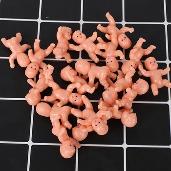 

1 Inch Baby Shower Baby Full Moon Gift Mini Plastic Baby Kids Toys 10pcs Collection Doll House Toys Gift Kids Pretend Play Toys