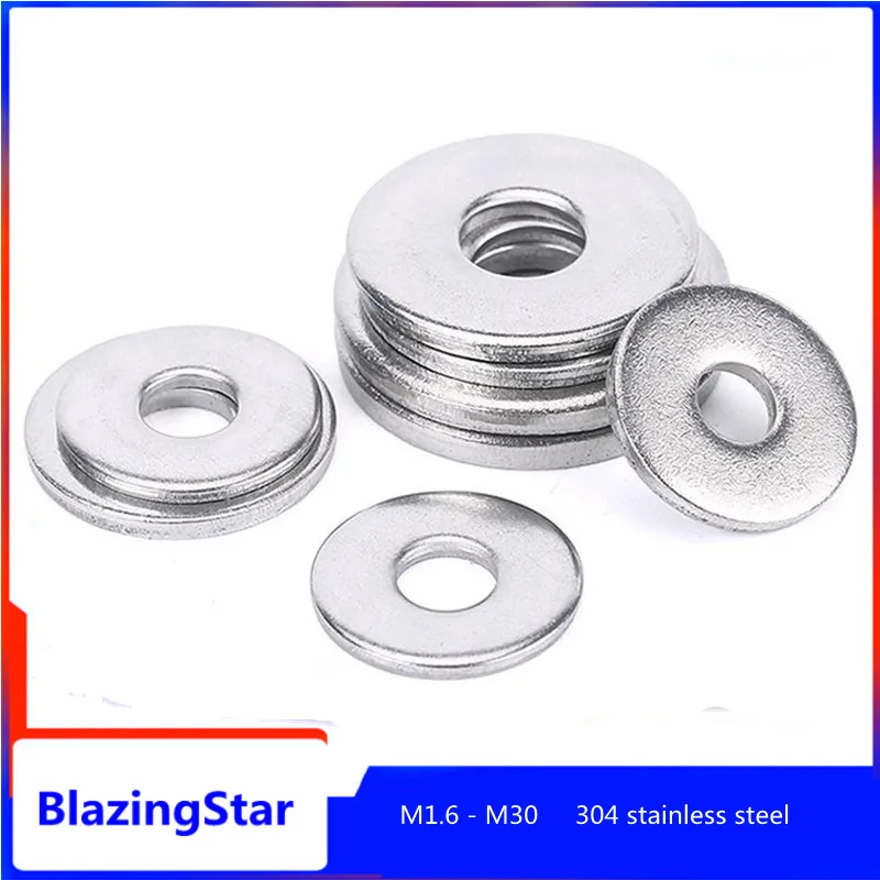 

M1.6 M2 M3 M4 M5 M6 M8 - M30 304 stainless steel flat washer spacer
