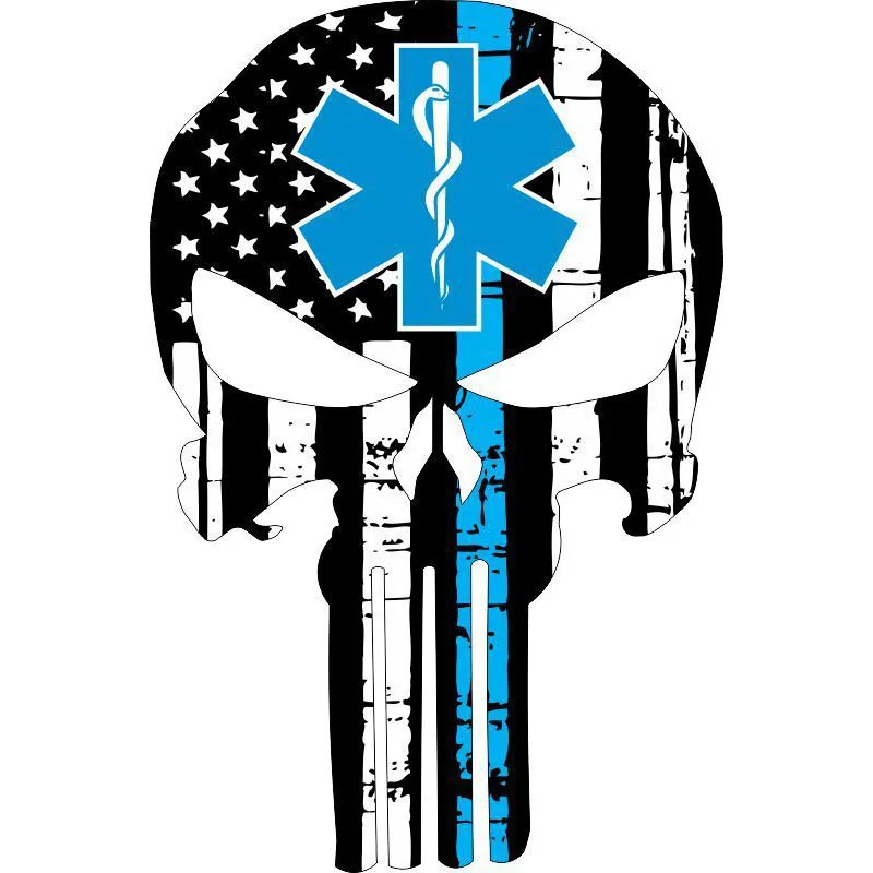 

DAWASARU SKULL FIREFIGHTERS CAMOUFLAGE DECALS Reflective The Tail of The Car Accessories Sticker Vinyl Decoration Weird 10*15CM