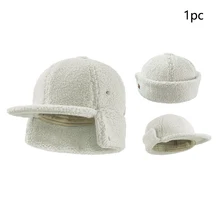 Мужская и женская ветрозащитная теплая холодная походная Кепка, декоративная уличная зимняя шапка из искусственного ягненка, мягкая удобная одноцветная шапка для альпинизма