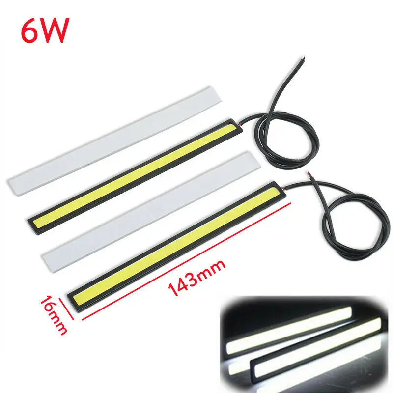 LED Strip Lamp 16MM 17MM COB LED Strip Lights DC 12V Ultra Thin Bright DRL Lamp Waterproof Car Side Light Blue White Red Green Yellow Fog Lamp