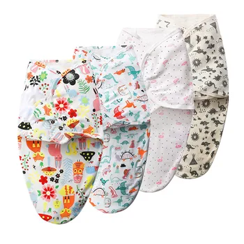 

Cute Cotton Newborn Baby Sleeping Bags Cartoon Printed Swaddle Wrap Envelope 0-3 Months Baby Blanket Swaddling Wrap
