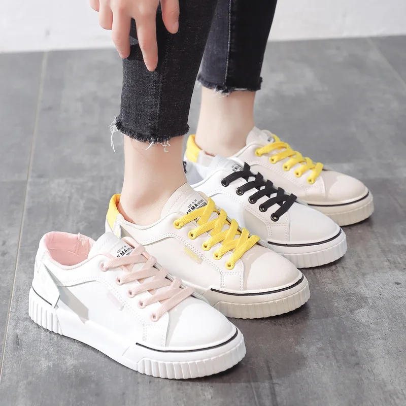 

Spring 2020 New Style Flat Keel Thin Shoes Women's Versatile Students Casual Sports Shoes Soft Bottom Lace-up White Shoes Shoes