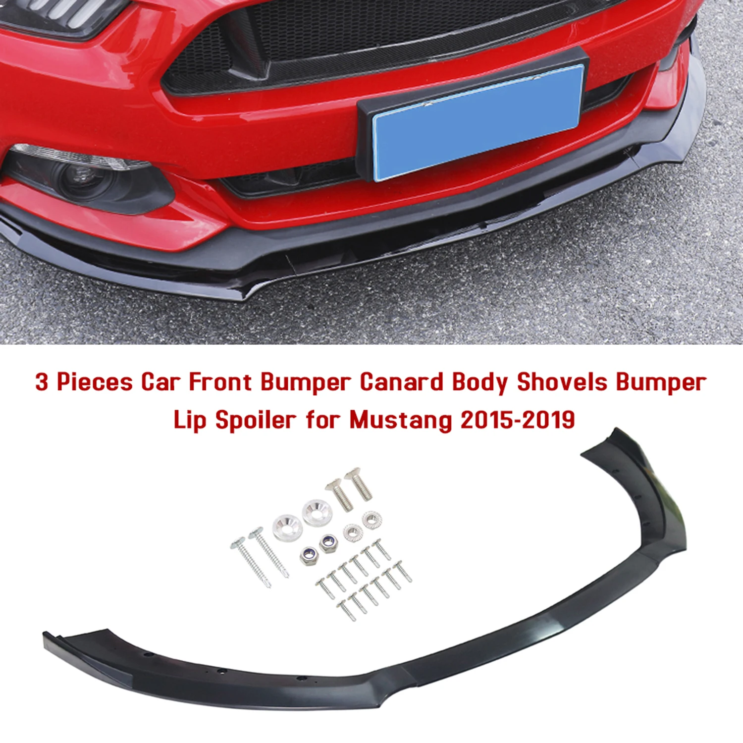 Для Mustang- автомобильный передний бампер Canard губы сплиттер кузова лопаты бампер спойлер Замена ABS