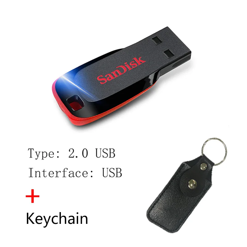 Флеш-накопитель sandisk, 128 ГБ, 64 ГБ, 32 ГБ, 16 ГБ, мини USB флеш-накопитель, 32 64 128, 16 ГБ, флеш-накопитель, 2,0, USB флешка, диск на ключ, память для телефона - Цвет: CZ50 BB