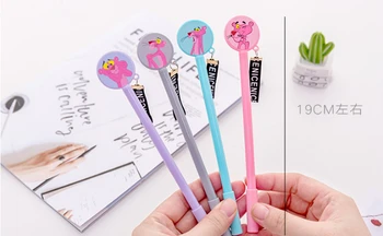 

Wholesale Gel Pen 0.38mm 100pcs/Lot Cartoon Pink Leopard Neutral Pen Lovely Stationery Writing Tool GP510