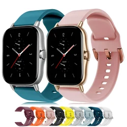 Bracelet en Silicone de 20mm/22mm pour Amazfit GTS/2/2e/GTS2 Mini/GTR 42mm/47mm/GTR2/2e/stratos 2/3, Bracelet de montre de Sport Amazfit bip 