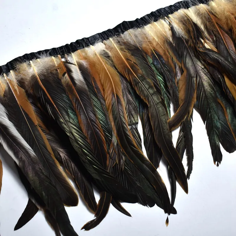 

1Yards Natural Rooster Feathers Trimming Fringe Sewing Clothes Wedding Party Decorative Christmas Carnival Feathers Home DIY