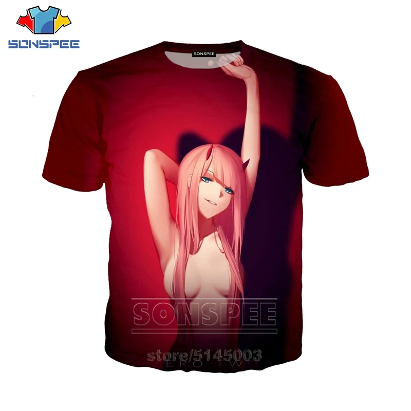 6 Darling In The Franxx футболка для мужчин женщин Аниме Толстовка 3D принт сексуальная ZERO TWO короткий рукав хип хоп Уличный пуловер с круглым вырезом C006 - Цвет: 6