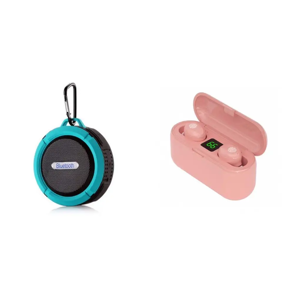 

OLEVO-Altavoz Parlante y TWS BT5.0 Auriculare PortÃ¡til EstÃ©reo con InalÃ¡mbrico para Exterior MicrÃ³fono Integrado Resistente