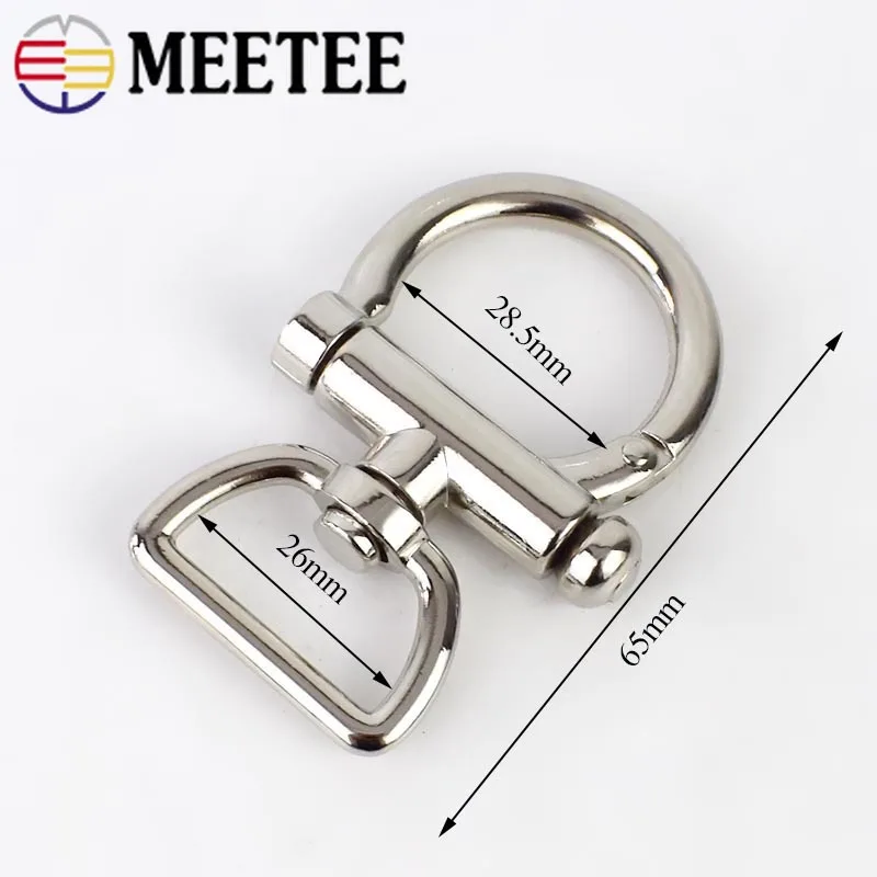 Meetee 2, 6 штук в партии, ID25mm сумки на плечо и ремешком с пряжкой вокруг зажим для лямки повесить крюк DIY брелок застежка для собак кожаный аппаратных аксессуары для ванной комнаты