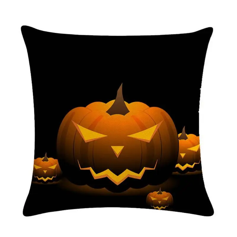 

Halloween Spooky Forest Round Moon Throw Pillow Case Home Decorative Square Cotton Linen Cushion Cover Horror Party Supplies