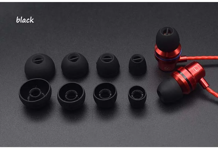 Мягкие силиконовые наушники-капельки ушные наконечники ушные гели для Sennheiser CX 3,00 CX 5,00 в ухо наушники 4 пары - Цвет: Черный