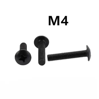 

100PCS M4x5/6/8/10/12/14/16/18/20/25/30/35mm TM Screws Phillips Truss Mushroom Head Bolt Black